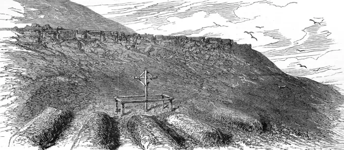 Framed Print : The Zulu war. Graves of the 17 men who fell in the defence o Framed Print : The Zulu war. Graves of the 17 men who fell in the defence o