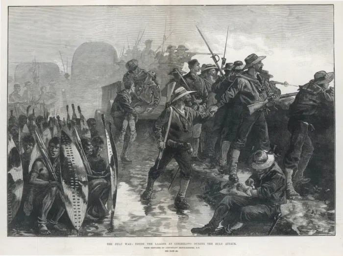 Framed Print : The Zulu War Inside the Laager at Ginghilovo