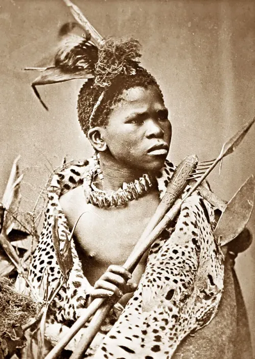 Framed Print : A Zulu Warrior, Victorian period Framed Print : A Zulu Warrior, Victorian period