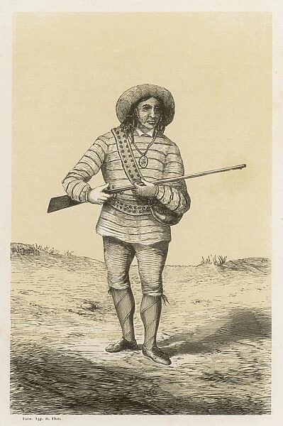 ZUNI MAN. Man of the Zuni people in somewhat westernised dress and carrying a gun