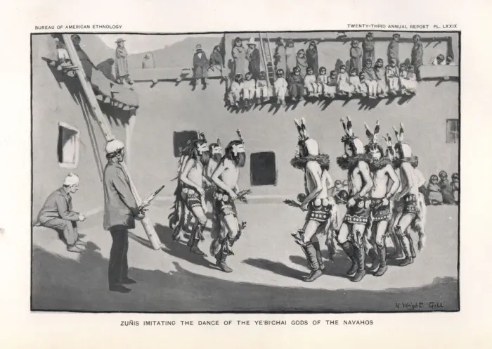 Framed Print : Zuni men imitating the Dance of the Ye bi chai Framed Print : Zuni men imitating the Dance of the Ye bi chai