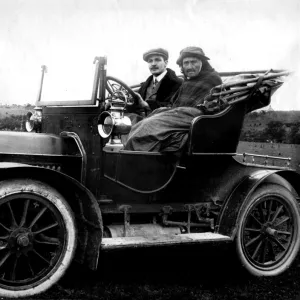 104-year-old Welshwoman in a motor car