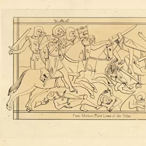 12th century battle scene showing knights in combat