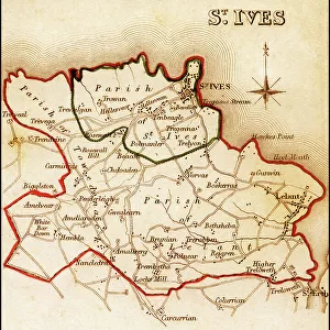1832 Victorian Map of St. Ives