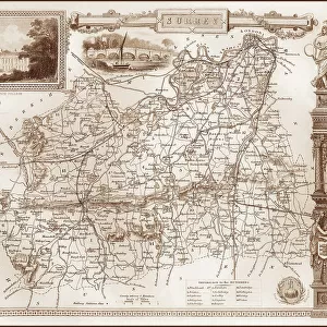1840s Victorian Map of Surrey