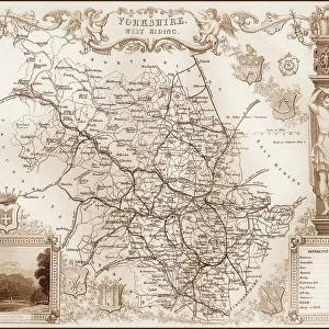 1840s Victorian Map of West Riding of Yorkshire