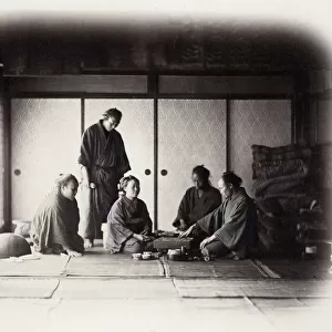 1860s Japan - portrait of a group in a tea house Felice or Felix Beato