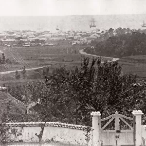 1871 Japan - Kobe and Hiogo showing the old racecourse - from The Far East magazine