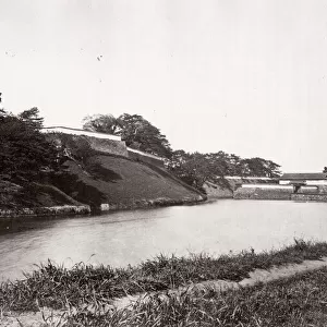 1871 Japan - the moat of the castle at Yedo, Tokyo - from The Far East magazine