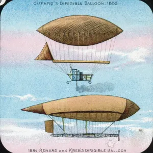 1884 Dirigible Balloon Print 1884 Dirigible Balloon Print