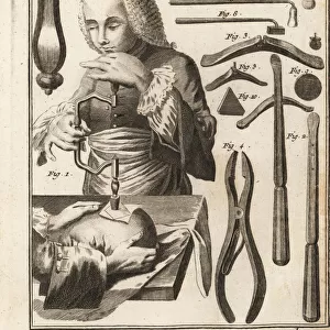 18th century surgeon performing a trepanning