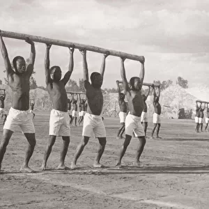 1940s East Africa - askari soldiers doing physical training
