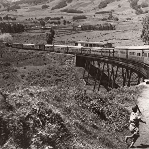 1940s East Africa - train Limuru escarpment, Kenya