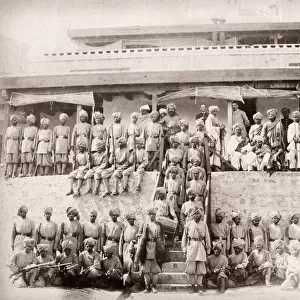 19th century vintage photograph India - Kuki Khel, Afridi native regiment, British army