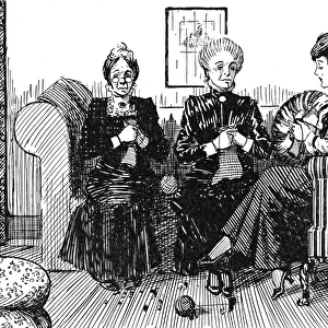 2 Plain, 1 Purl, WW1 knitting cartoon