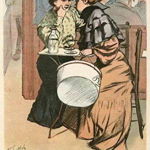 2 WOMEN WHISPER IN CAFE