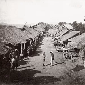3rd Anglo Burmese war - village on the Irrawaddy River, Burma