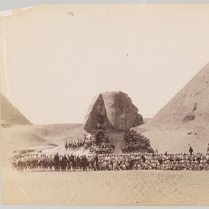 42nd Highlanders by the Sphinx at Giza, Egypt, c. 1882