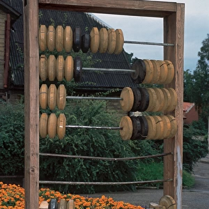 Abacus, also called a counting frame. Cesis. Latvia