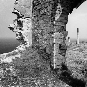 Abandoned Levant tin mine, near Pendeen, Cornwall, England