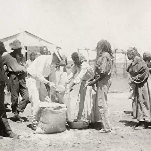Aboriginal people receiving rations, Australia
