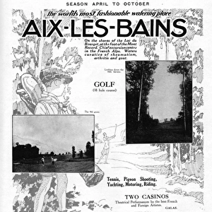 Advert for Aix Les Bains, France (1927)