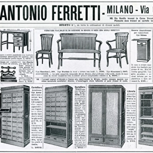 Advert for Antonio Ferretti office furniture 1921