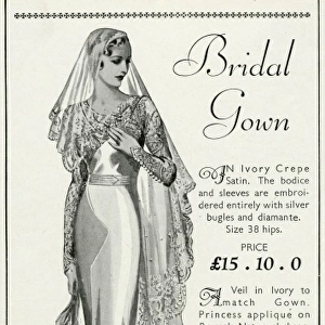 Advert for Army & Navy bridal gown 1934