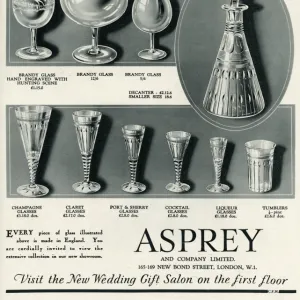 Advert for Asprey glassware 1934