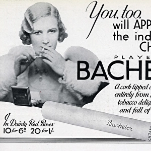 Advert for Bachelor cigarettes 1932