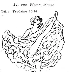 Advert for Bal Tabarin, 34 Rue Victor Masse Date: 1920s