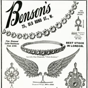 Advert for Bensons Edwardian jewellery 1906