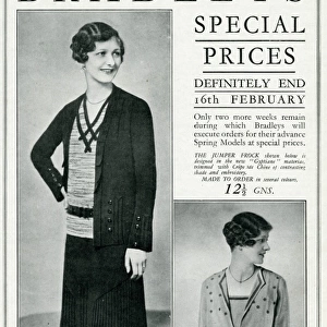 Advert for Bradleys womens clothing 1929