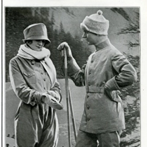 Advert for Burberry Skiing outfits 1923