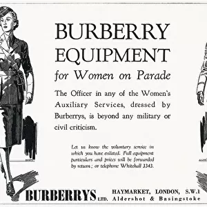 Advert for Burberry women's equipment WWII