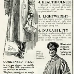 Advert for Burberrys weather proof trench coats 1916