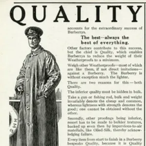 Advert for Burberrys WWI service coats 1916