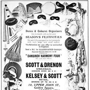 Advert for cabaret and carnival novelties, London, 1922