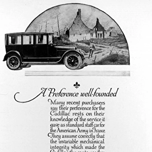 Advertisement for Cadillac cars
