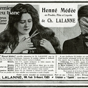 Advert for Ch. Lalanne hair dye 1912