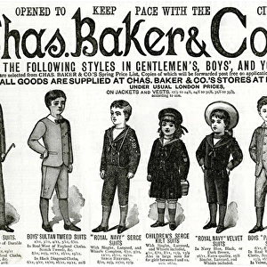 Advert for Chas. Baker & Co. youth and boys clothing 1889