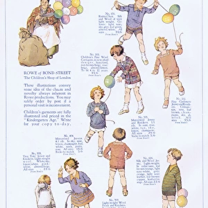 Advert for childrens garments at Rowes of Bond Street, Lon