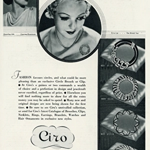 Advert for Ciro jewellery 1934