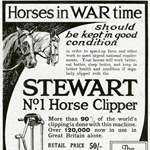 Advert for Copper-Stewart horse clipper 1918