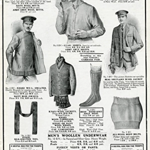 Advert for D H Evans necessities for soldiers and sailors