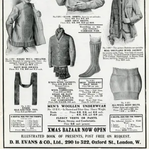 Advert for D H Evans necessities for soldiers and sailors