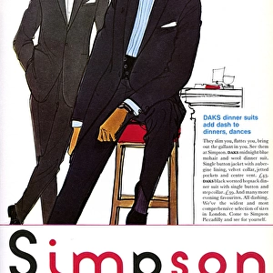 Advertisement for Daks dinner suits at Simpson Piccadilly