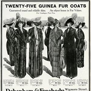 Advert for Debenham & Freebody womens furs 1911