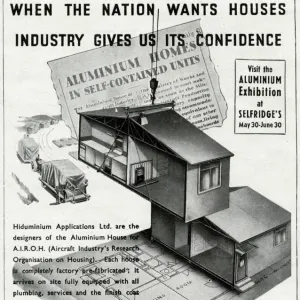 Advert for the development of Hiduminium houses 1945