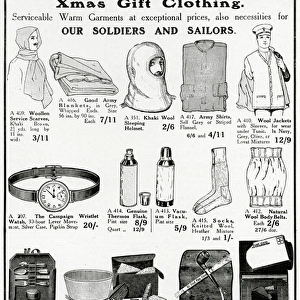 Advert for Dickins & Jones soldiers & sailors comforts 1914